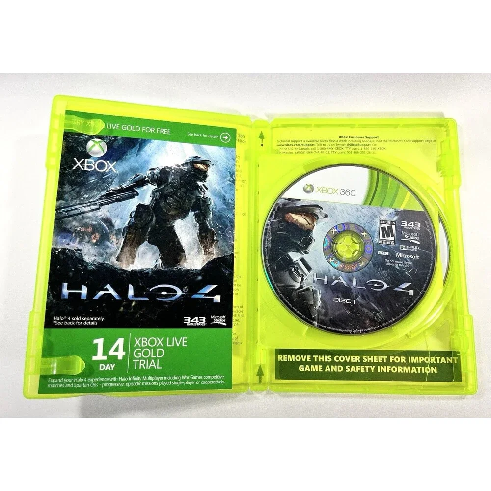 Halo 4 Xbox 360 Microsoft Studios 2012 Complete with Manual & Both Discs Tested